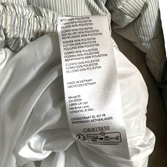 Urban Outfitters UO Quilted Puffer Jacket Men’s Unisex White Stripes Size Small - Picture 14 of 16